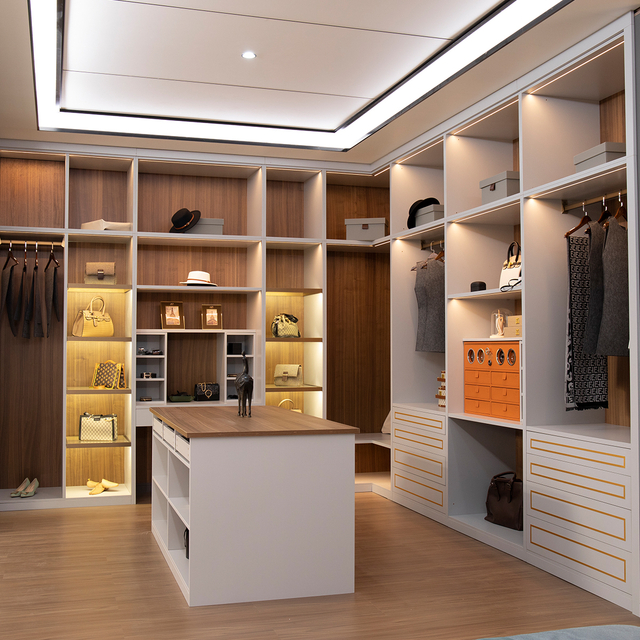Grey Interior WPC Closet Solution Open Wardrobe